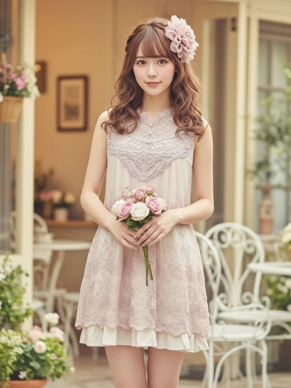 AXES FEMME fairycore princess himegyaru himekaji pink sleeveless lace dress